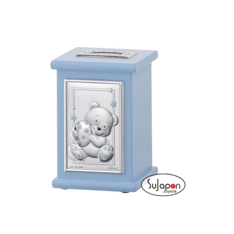 HUCHA INFANTIL MUSICAL CON OSITO AZUL